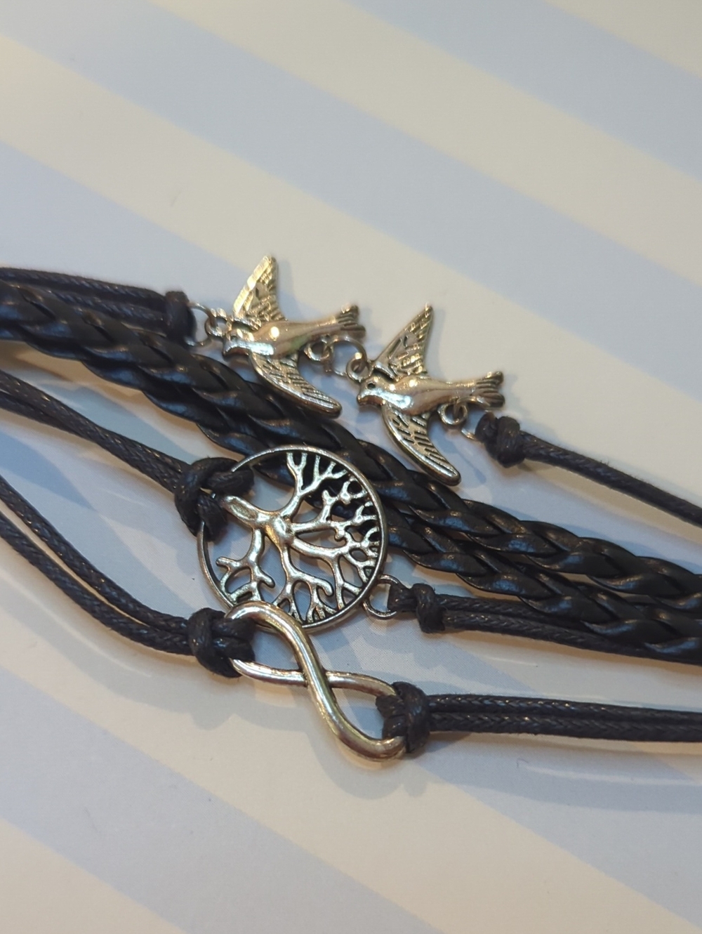 Dreaming Tree Of Life Love Birds charm Bracelet Adjustable Brand New Boho